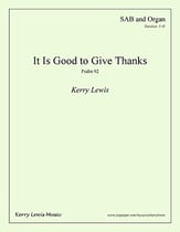 It Is Good to Give Thanks SAB choral sheet music cover